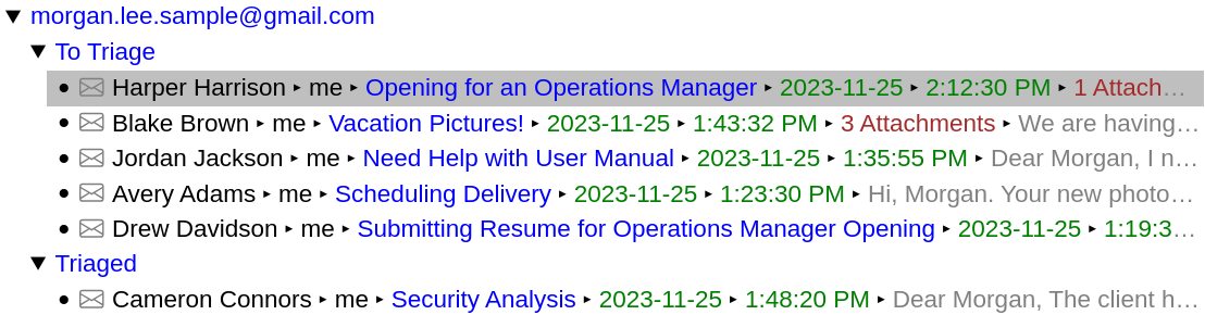 A screenshot from MailToDoList.