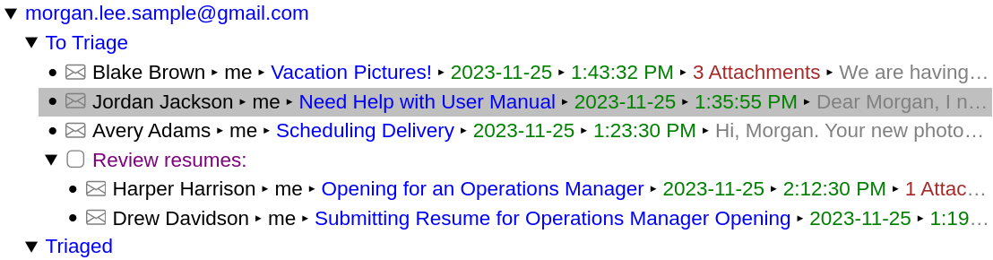 A screenshot from MailToDoList.